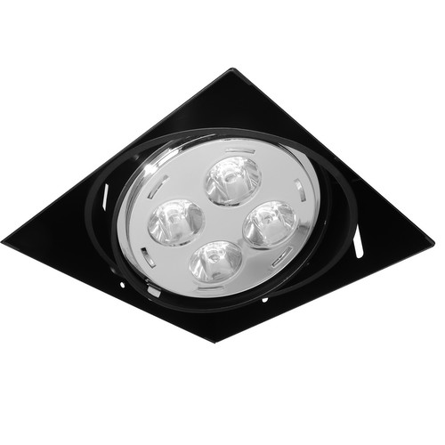 Grid Trimless Single LED & Driver 14W Dimmable Warm White (3000K) 45° Black