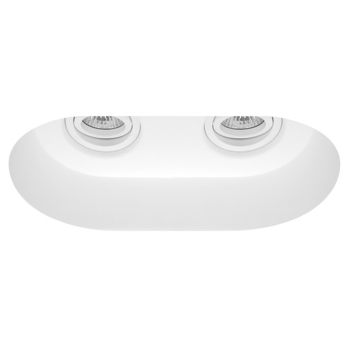 Plaster Oval Adjustable Trimless Double GU10 240V White 2 x 50W
