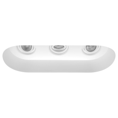 Plaster Oval Adjustable Trimless Triple 240V White 3 x 50W
