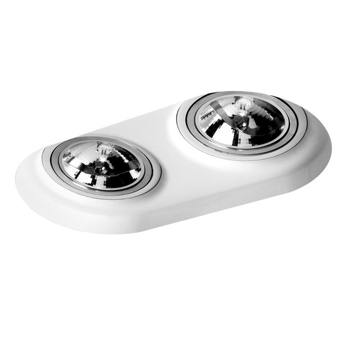 Gypsum Plaster Adjustable Trimless Double 12V White 2 x 100W