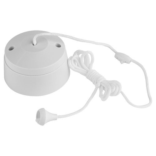 Plastic Pull Switch 1 gang 2 Way White