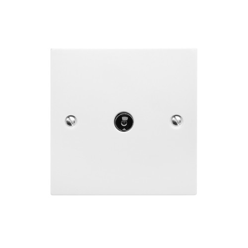 TV Socket 1 gang television co-axial White