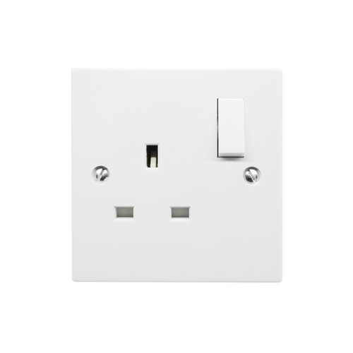 Wall Socket 1 gang 13 amp switch socket outlet White