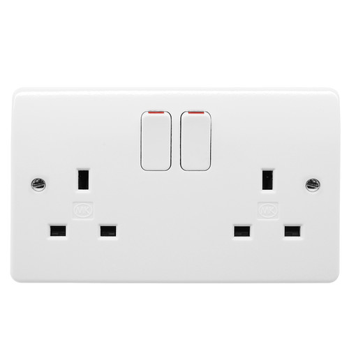 MK Logic Plus Wall Socket 2 gang 13 amp White