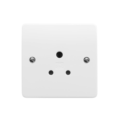 MK Logic Plus Light Socket 1 gang 5 amp unswitched socket outlet White