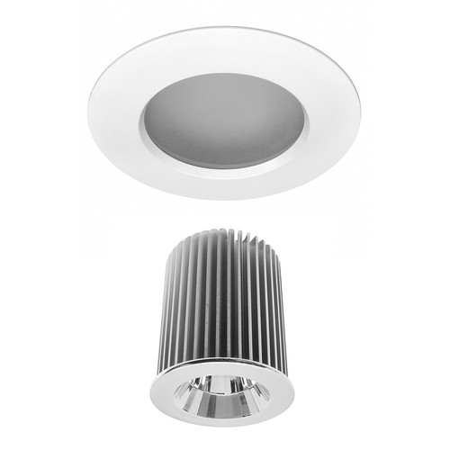 Elegant Fixed Fire-Rated Downlight Frosted IP54 Baffle Reality LED Module Warm White (2700K) 10W (=100W) 45°