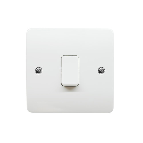 MK Logic Plus Rocker Switch 1 gang DP 10 amp 1 way White
