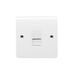MK Logic Plus Communications Socket 1 gang telephone socket outlet master White