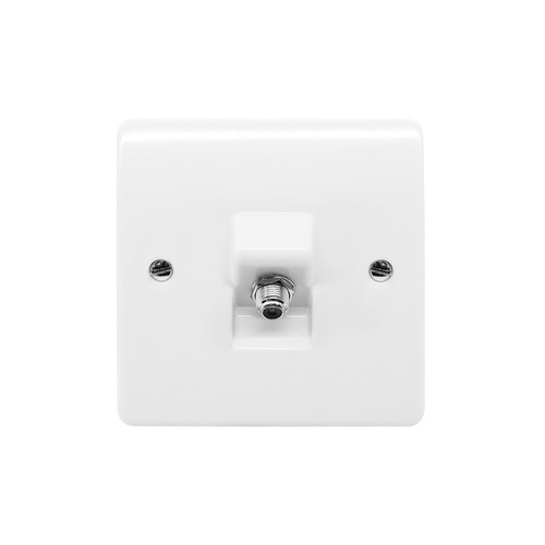 MK Logic Plus TV Socket 1 gang single F-Type satellite outlet White