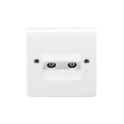 MK Logic Plus TV Socket 1 gang twin TV/FM co-axial outlet non-isolated White
