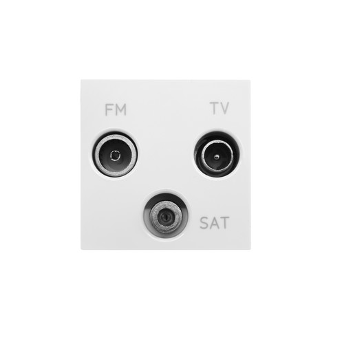 Euro Audio Visual Modules Triplex (TV/FM/SAT) Module White