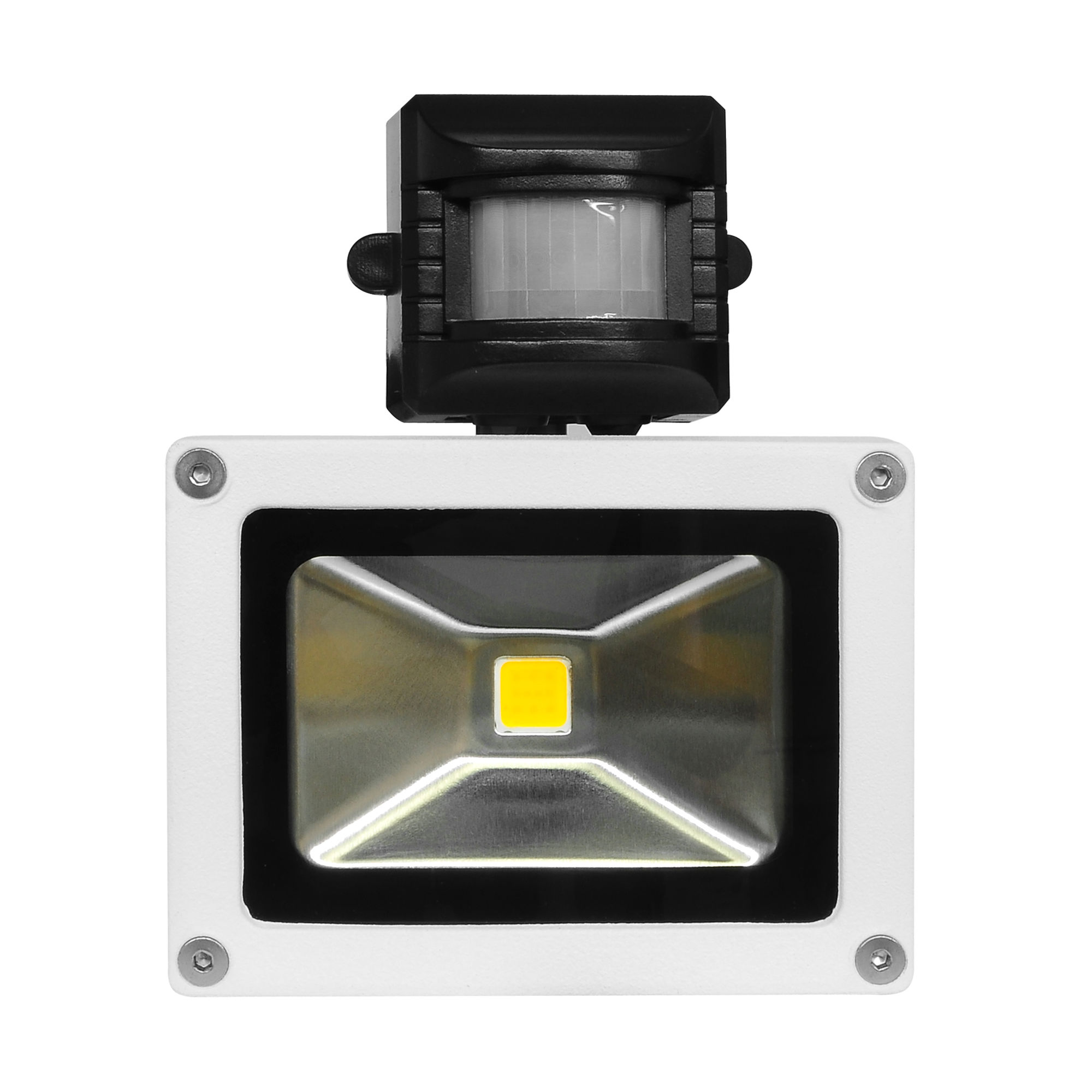 LED White PIR Floodlight 240V 10W 3000K Warm White Mr Resistor Lighting