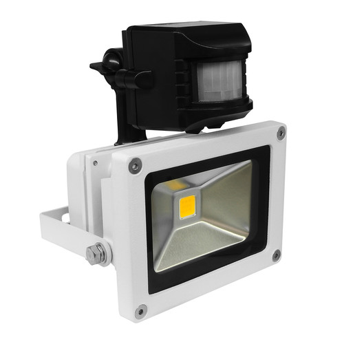LED White PIR Floodlight 240V 10W 4000K Cool White