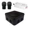 Waterproof Junction Box Kit 8 Way 12V Black 10W