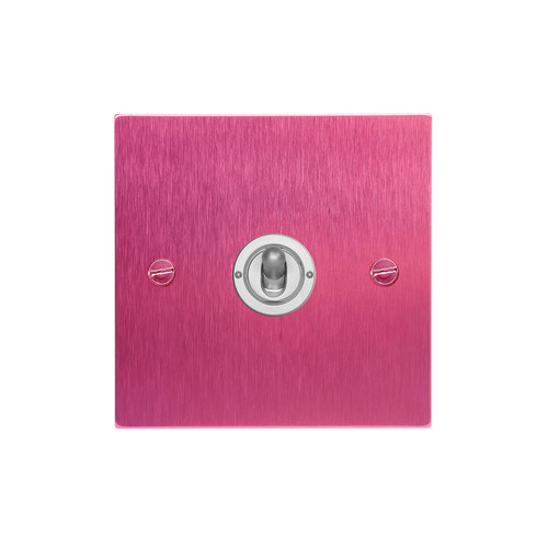 Dolly Switch 1 gang 2 way Pink Aluminium