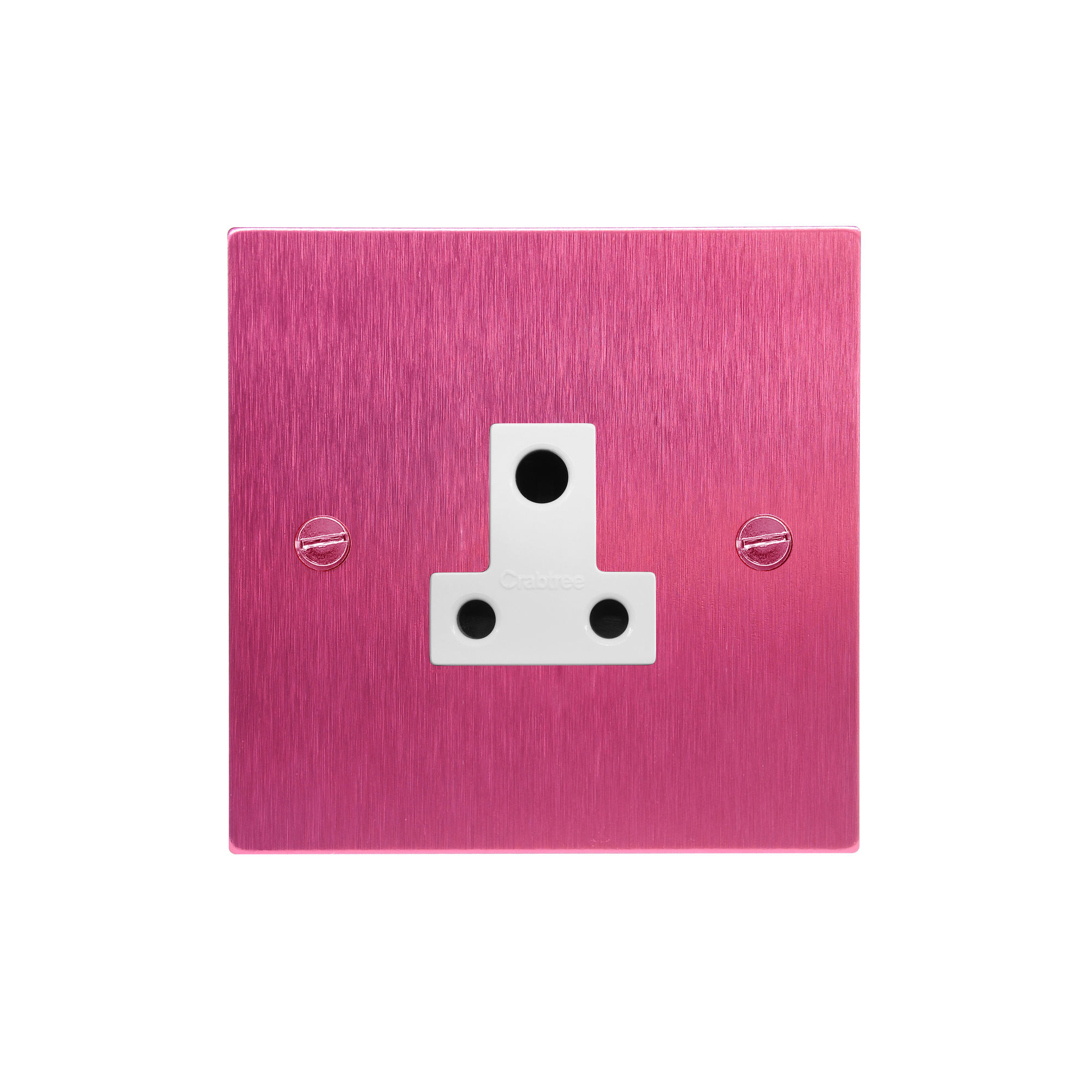 Light Socket 1 gang 5 amp unswitched socket outlet Pink Aluminium Mr