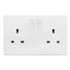 Wall Socket 2 Gang 13 Amp Switched Outlet White