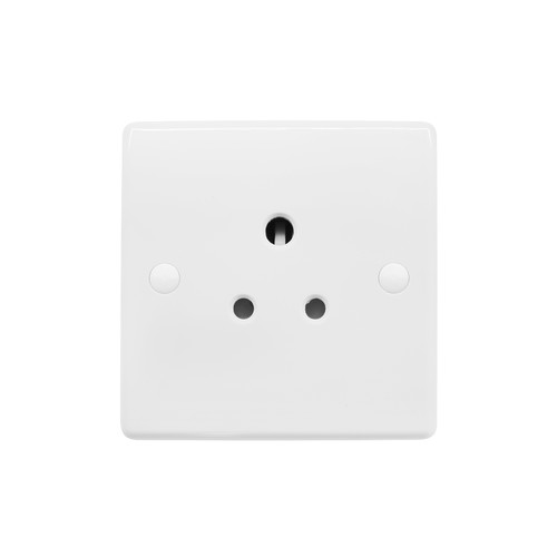 Light Socket 1 Gang 5A Unswitched Outlet White