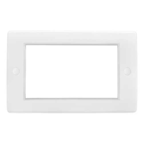 Euro Plate 4 Gang Euro Plate (Plate Only) White