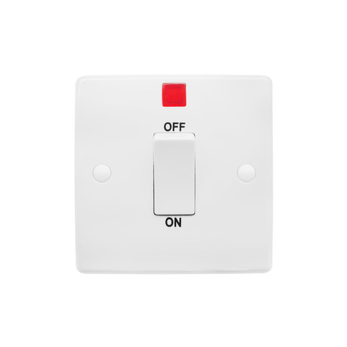 Cooker Switch 45amp Double Pole with Neon White