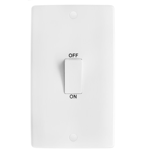 Cooker Switch 45amp Double Pole White