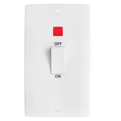 Cooker Switch 45amp Double Pole with Neon White