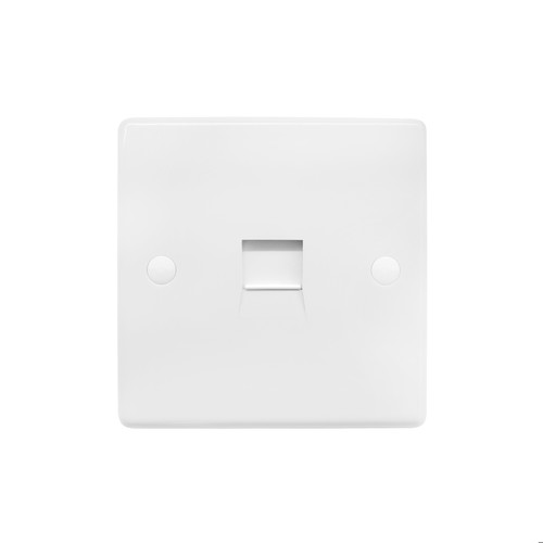 Communication Socket 1 Gang Telephone Master White