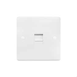 Communication Socket 1 Gang Telephone Secondary White