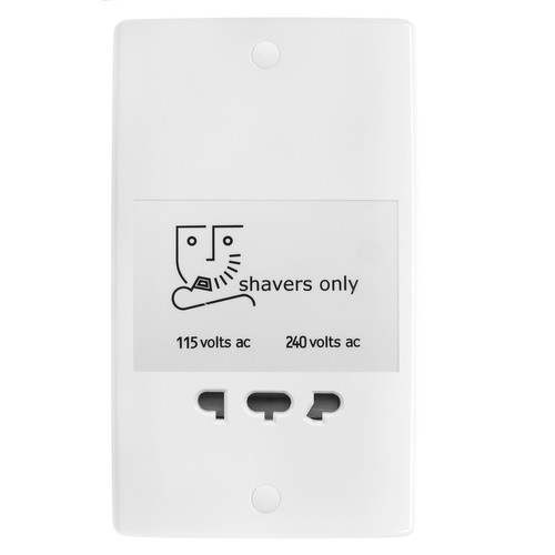 Shaver Point 115/240V Shaver Socket Double Plate White