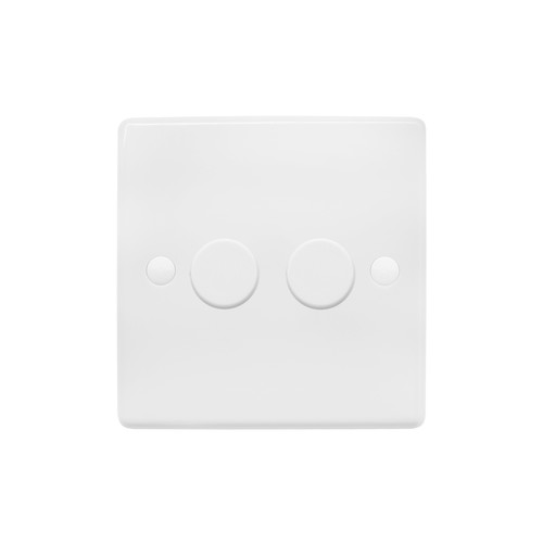 Dimmer Switch 2 Gang 2 Way 250W White