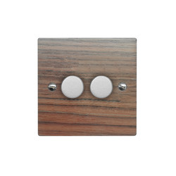 Dimmer Switch 2 gang 400 watt 2 way Walnut