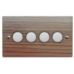 Dimmer Switch 4 gang 250 watt 2 way Walnut