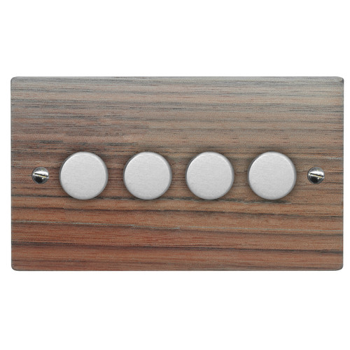 Dimmer Switch 4 gang 250 watt 2 way Walnut