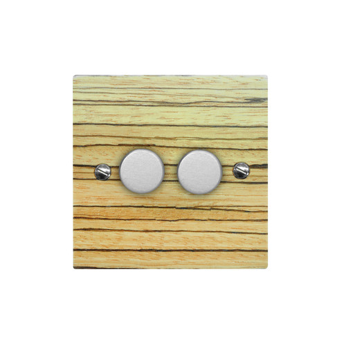Dimmer Switch 2 gang 400 watt 2 way Zebrano
