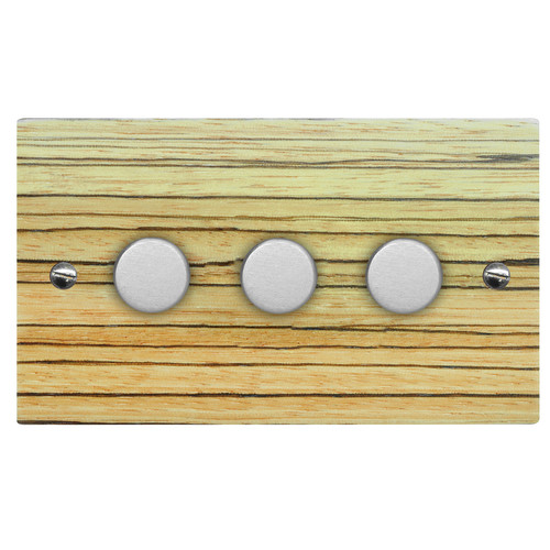 Dimmer Switch 3 gang 250 watt 2 way Zebrano