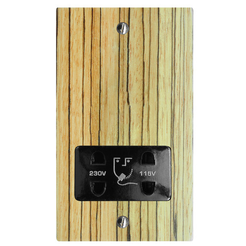 Shaver Point 1 gang shaver socket Zebrano
