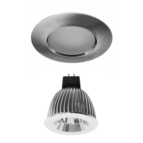 Elegant Fixed Downlight Frosted IP54 Reality LED MR16 Warm White (3000K) 7W (=75W) 45°