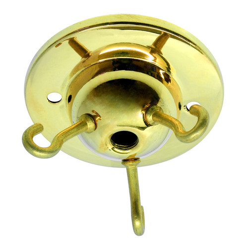 Ceiling 3 Hook Plate Brass