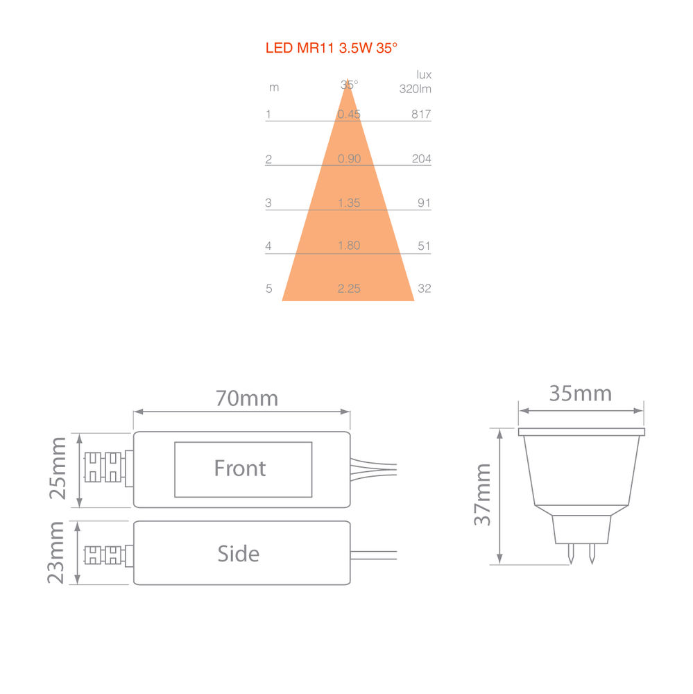 Reality LED MR11 LED 3.5W 320lm Dimmable Lamp incl. Driver 35° 2700K Warm White — view 4