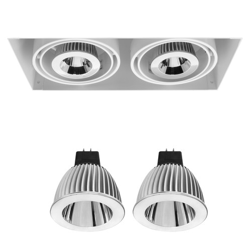 Grid Trimless Double Reality LED Warm White 2700K) Downlight 2 x 7W 45°