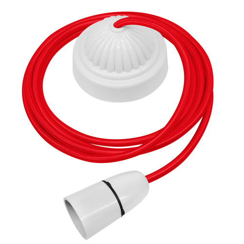 Fluted Pendant Kit 2m Cable 100W Red / White