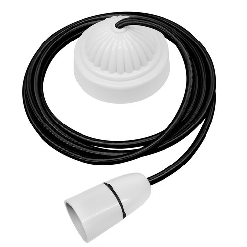 Fluted Pendant Kit 2m Cable 100W Black / White