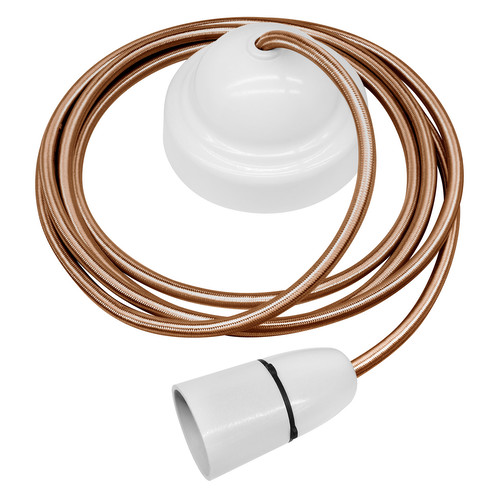 Plain Pendant Kit 2m Cable 100W Old Gold / White