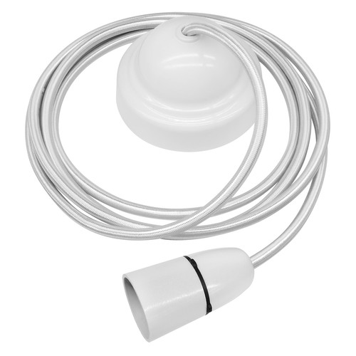 Plain Pendant Kit 2m Cable 100W Silver / White