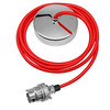 Dome Pendant Kit 2m Cable 100W Red / Chrome