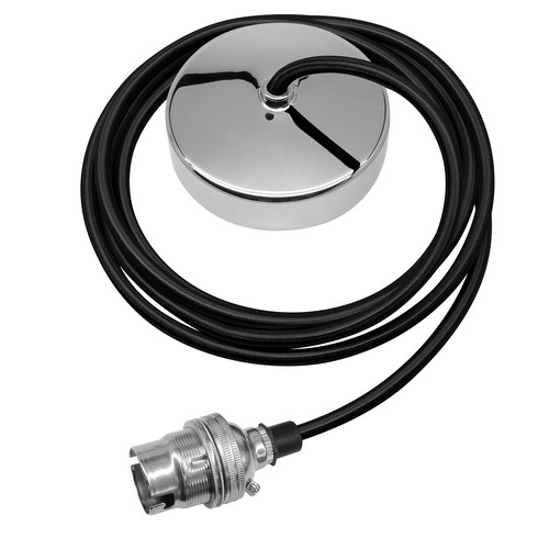 Dome Pendant Kit 2m Cable 100W Black / Chrome