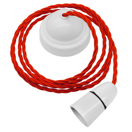 Plain Pendant Kit 2m Triple Twisted Cable 100W Red / White