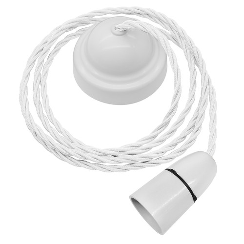 Plain Pendant Kit 2m Triple Twisted Cable 100W White / White