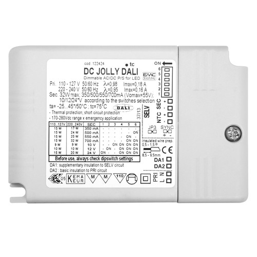 DALI-1 Dimmable LED Driver (Constant Current & Constant Voltage) 9W-32W 350mA, 500mA, 700mA