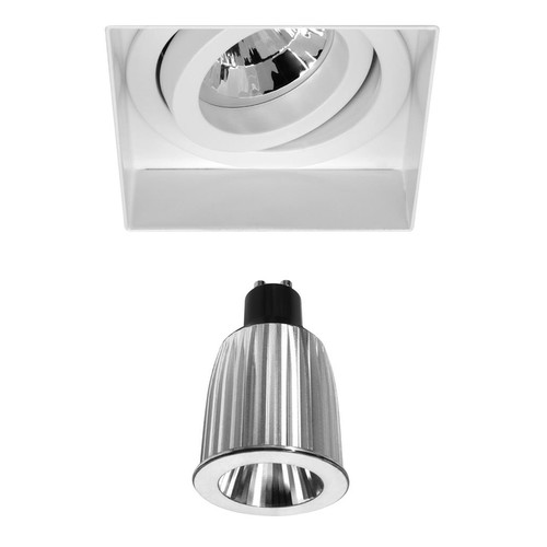 White Trimless Square Adjustable Downlight Reality GU10 LED Warm White (3000K) 7W (=75W) 45°